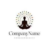 yoga logo design vector free