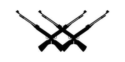 Weapon Silhouette, a long gun is a category of firearms with long barrels, for Pictogram. Logo, Apps, Website, Art Illustration or Graphic Design Element. Vector Illustration