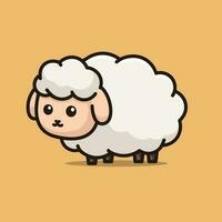 linda oveja dibujos animados icono vector ilustración concepto idul adha