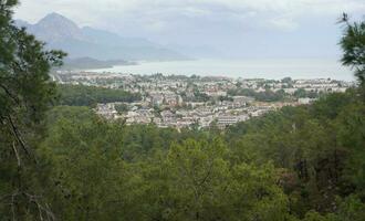 Aerial view from Mount Tahtali in Antalya, Turkey photo