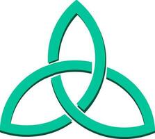 Teal Trinity Celtic Icon In Flat Style. vector