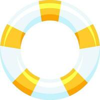 Glossy Swimming Ring in Blue and Yellow Color. vector