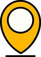 Isolated Map pin Icon in Yellow color. vector