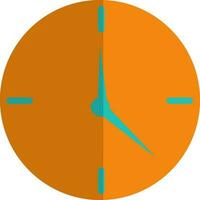 Illustration of a wall clock in orange and green color. vector