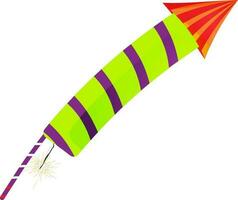 Colorful firecracker rocket on white background. vector