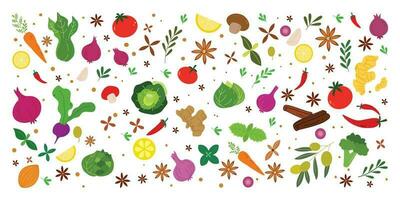 Big bundle of vegetable element vector