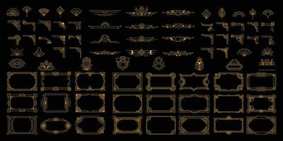 Big bundle of art deco element and frame copy space vector