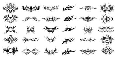 Big bundle of gothic tribal tattoo element vector