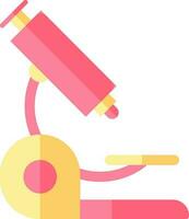Pink And Yellow Microscope Icon Or Symbol. vector