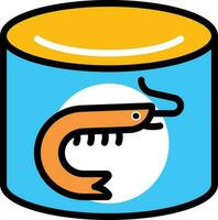 Sea food box icon in yellow and blue color. vector