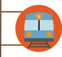 Flat illustration of a train in circle. vector