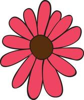 Flat style flower icon in pink color. vector