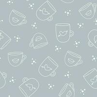 Vector seamless cute pattern with cups and points