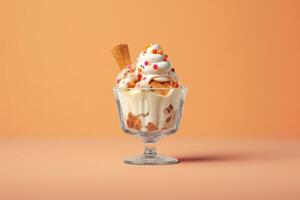 valores foto de hielo crema con vaso comida fotografía generativo ai