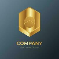 Luxury Retro Logo in Golden Style vector