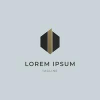 Dynamic golden minimalistic logo design vector