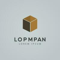 Dynamic golden minimalistic logo design vector