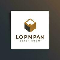 Dynamic golden minimalistic logo design vector