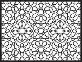 Arábica ornamento diseño, islámico Arte patrón, contorno negro y blanco vector
