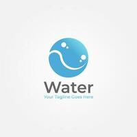 Water Logo Graphic Design in circle shape vector