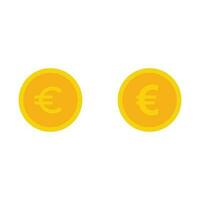 Eurocoin, gold coin symbol with euro icon on transparent background vector