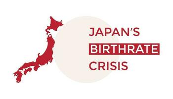 Japan Birthrate crisis vector illustration poster design, low birthrate problem