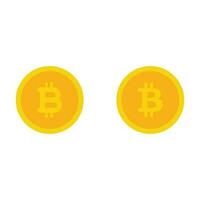 Bitcoin, gold coin symbol with bitcoin icon on transparent background vector