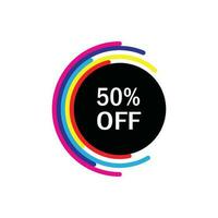 50 percent off promotion badge symbol vector