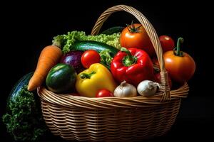 stock photo of mix vegetable on the basket Editorial food photography