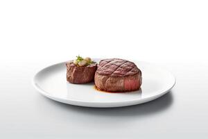 stock photo of wagyu beef steak Roast in plate food photography