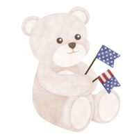 Cute bear cartoon Fourth of July png