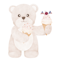 Cute bear cartoon Fourth of July png