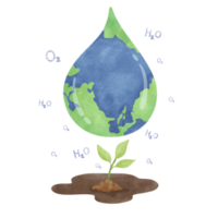 Earth day save nature watercolor png