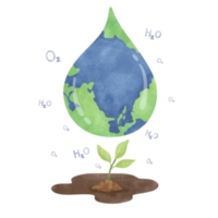 terra giorno Salva natura acquerello png