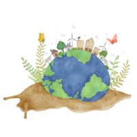 Earth day save nature watercolor png