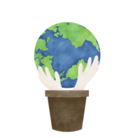 Earth day save nature watercolor png