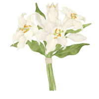 blanc lis floral bouquet mariage png