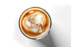 stock photo of a cup macchiato top view food photography