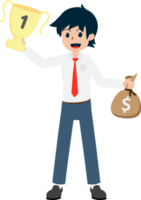 stipendio uomo attività commerciale isolato persona persone cartone animato personaggio piatto illustrazione png