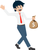 Salary Man Business Isolated Person People Cartoon Character Flat illustration Png