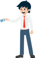 Salary Man Business Isolated Person People Cartoon Character Flat illustration Png