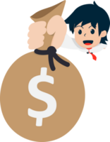 Salary Man Business Isolated Person People Cartoon Character Flat illustration Png