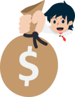 un salaire homme affaires isolé la personne gens dessin animé personnage plat illustration png