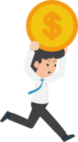 Salary Man Business Isolated Person People Cartoon Character Flat illustration Png