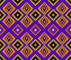 bordado indio azteca étnico modelo en naranja y púrpura vector