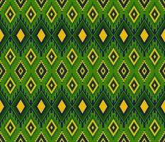 Embroidery indian aztec fabric pattern in green vector