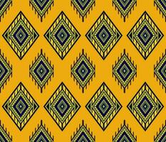 Embroidery indian aztec fabric pattern in green and yellow vector