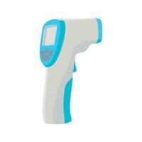 plano infrarrojo termómetro pistola diseño. calor medición dispositivo para médico. vector