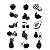 conjunto de frutas icono diseño. Fresco comida firmar y símbolo. vector