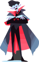 Hand Drawn halloween cute vampire in flat style png